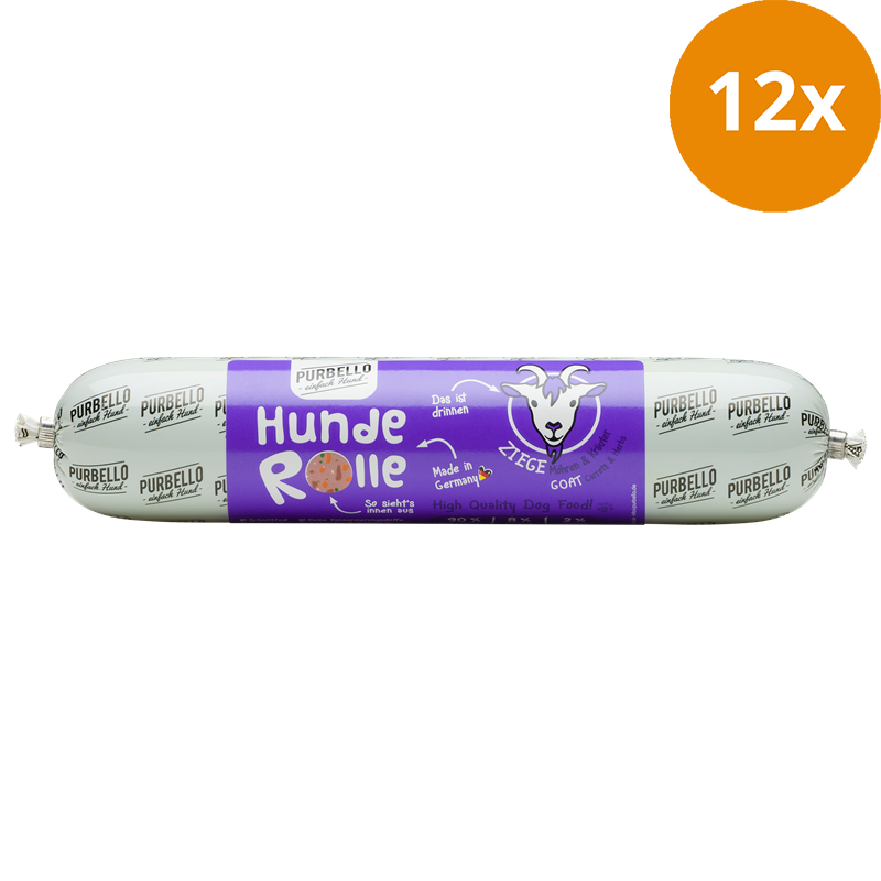 PURBELLO HundeRolle Ziege mit Möhren & Kräutern 400 g