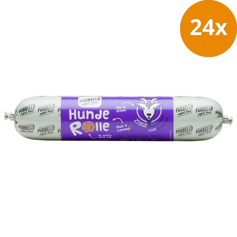 PURBELLO HundeRolle Ziege mit Möhren & Kräutern 400 g