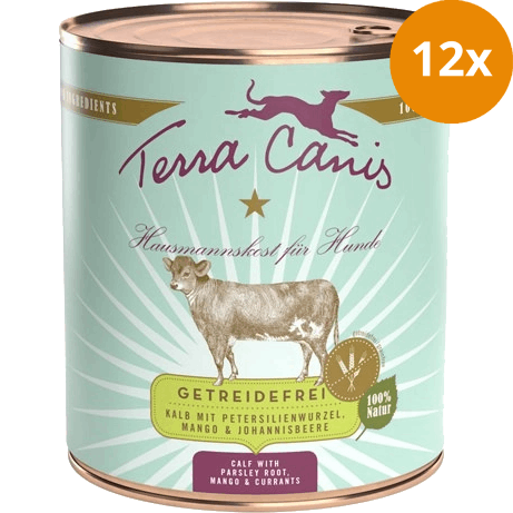 Terra Canis Menü Sensitive getreidefrei Kalb mit Petersilienwurzel, Mango & Johannisbeere 800 g