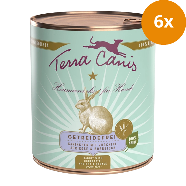 Terra Canis Menü Sensitive getreidefrei Kaninchen mit Zucchini, Aprikose 800 g