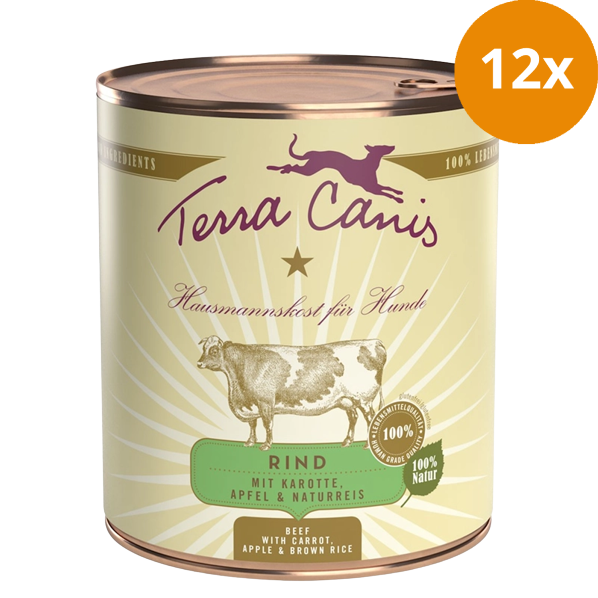 Terra Canis Menü Classic Rind mit Karotte, Apfel & Naturreis 800 g