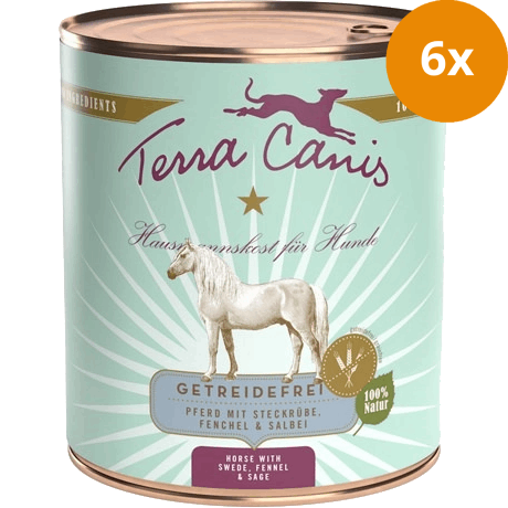 Terra Canis Menü Sensitive getreidefrei Pferd mit Steckrüben, Fenchel & Salbei 800 g