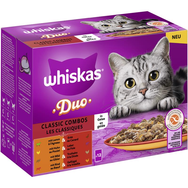 Whiskas Portionsbeutel Duo Multipack Classic Combos in Gelee 12 x 85g