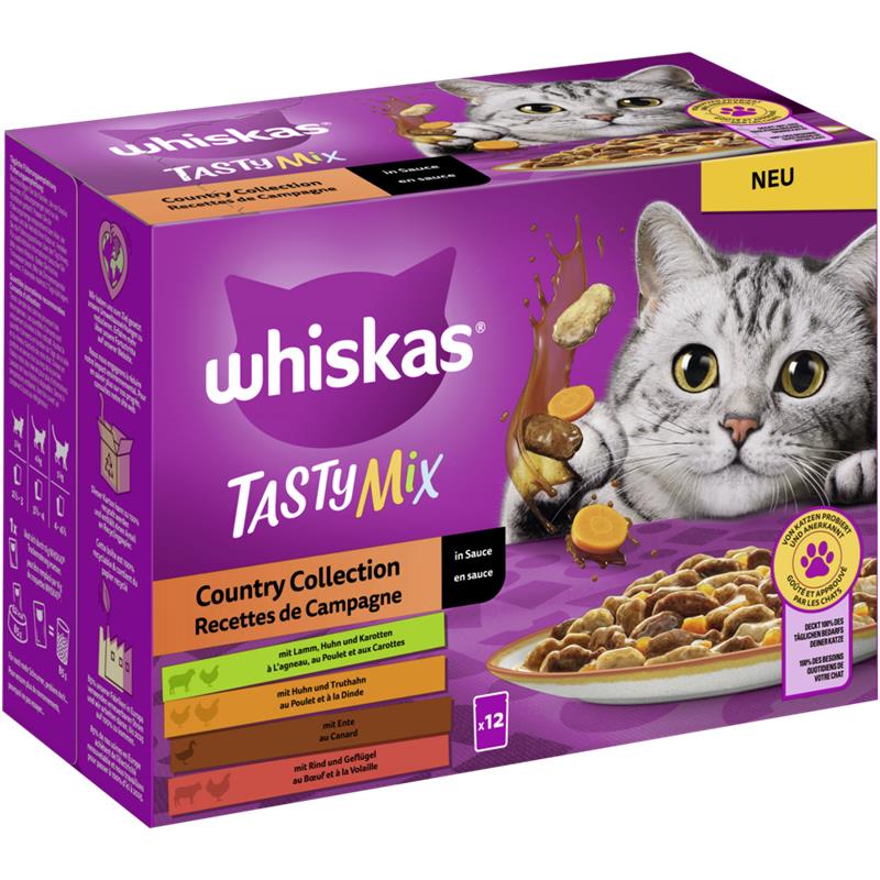 Whiskas Portionsbeutel Tasty Mix Multipack Country Collection in Sauce 12 x 85g
