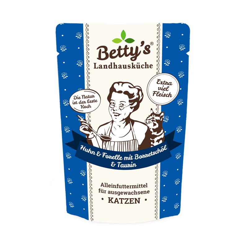 Bettys Landhausküche Katze PB Huhn & Forelle 100g