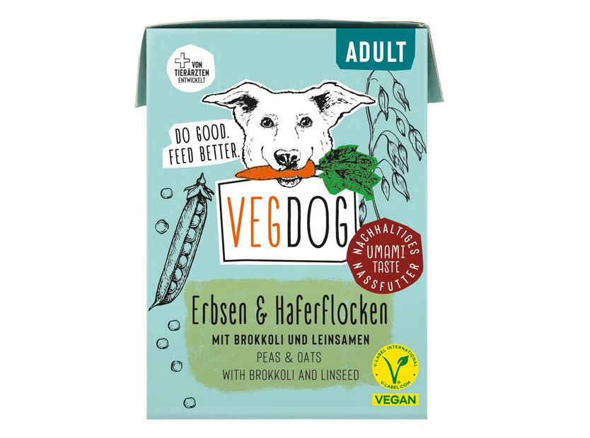 VEGDOG ADULT Erbsen & Haferflocken 200g Tetra Pak