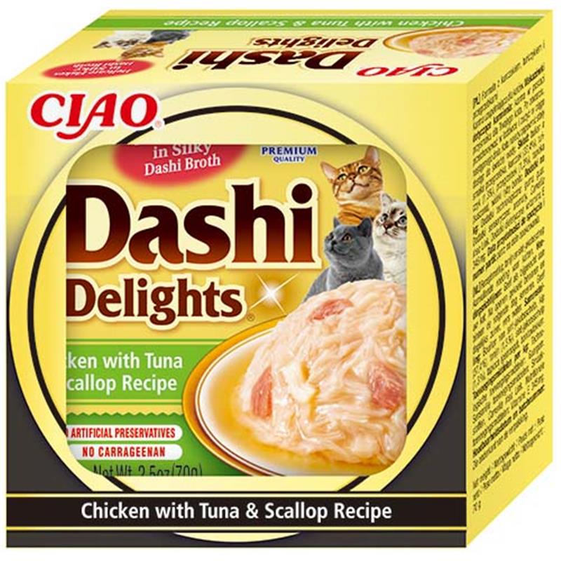 Inaba Cat Dashi Delights Chicken, Tuna & Scallop 70g