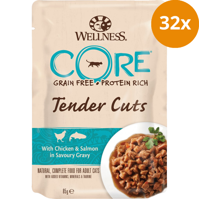 Wellness CORE Tender Cuts Huhn & Lachs in Sauce 85 g