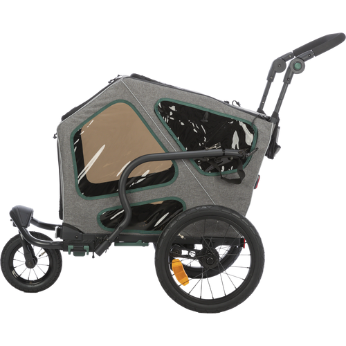 Fahrrad-Anhänger - grau/salbei - S: 64 × 92 × 80/130 cm