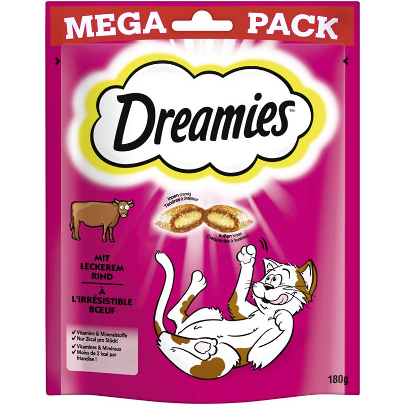 Dreamies Cat Snack mit Rind 180g Mega Pack