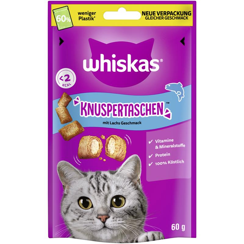 Whiskas Knuspertaschen mit Lachs Geschmack 60g