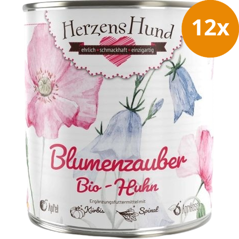 HerzensHund Blumenzauber mit Bio Huhn 800 g