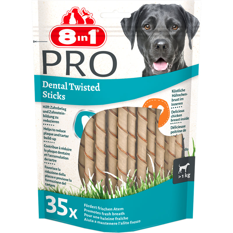 8in1 Delights Twisted Sticks Pro Dental 35 Stück