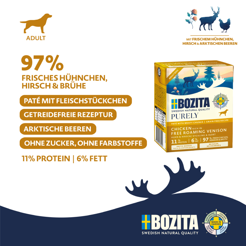 Bozita Purely Paté mit Hirsch 370 g Tetra