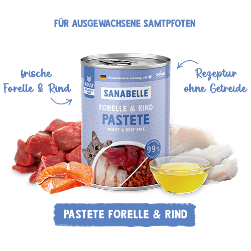 Sanabelle Nassfutter mit Forelle & Rind 400 g