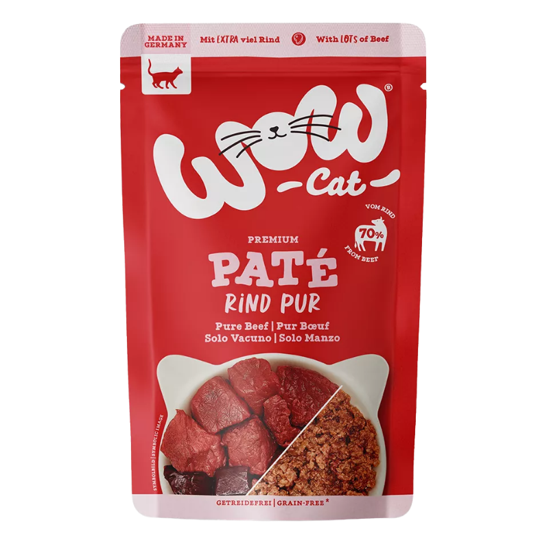 Wow Cat PB Adult Rind Pur 125g