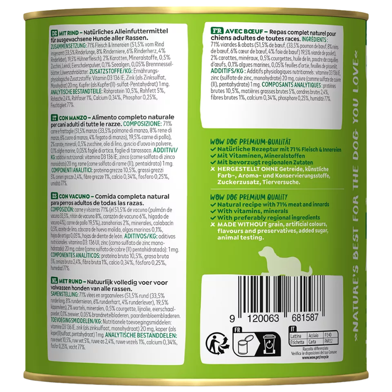 Wow Dog Dose Adult Rind 800g