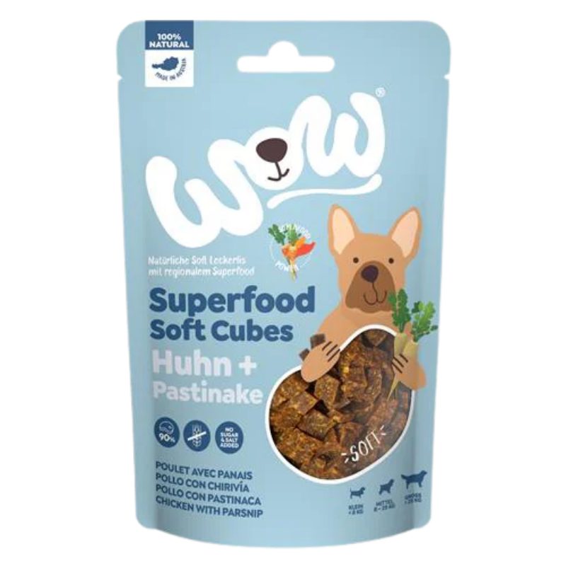 Wow Dog Superfood Soft Cubes Huhn mit Pastinake 150g