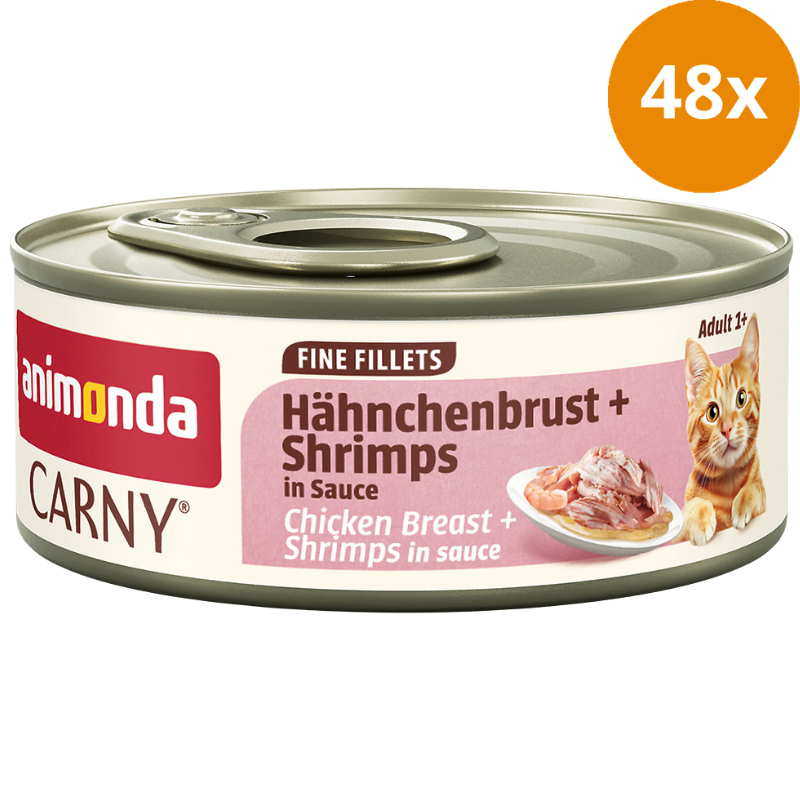 Animonda Cat Carny Fine Fillets Adult Hühnchenbrust & Shrimps in Sauce 60 g