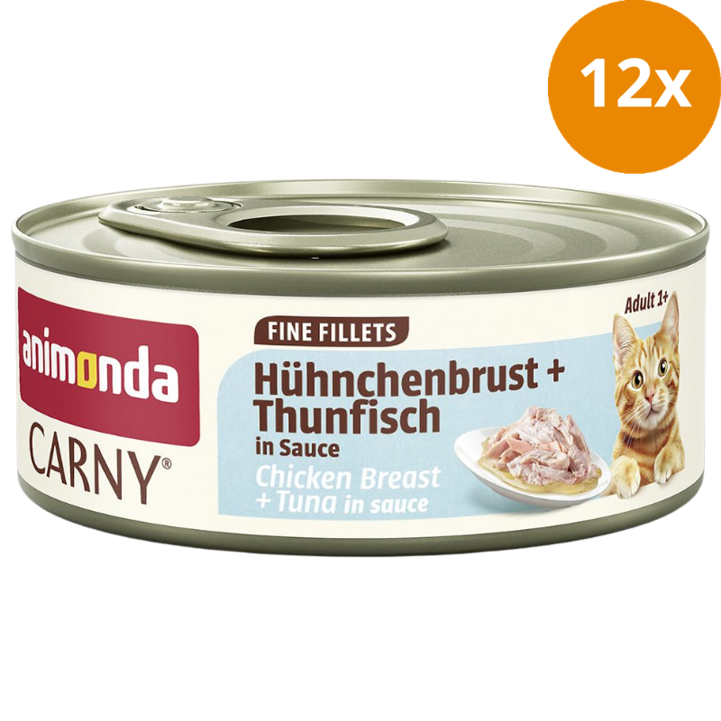 Animonda Cat Carny Fine Fillets Adult Hühnchenbrust & Thunfisch in Sauce 60 g