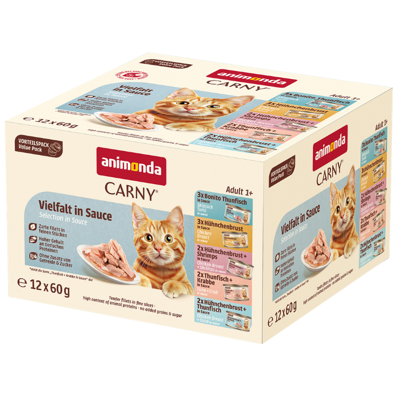 Animonda Cat Carny Fine Fillets Adult Vielfalt in Sauce 12 x 60 g