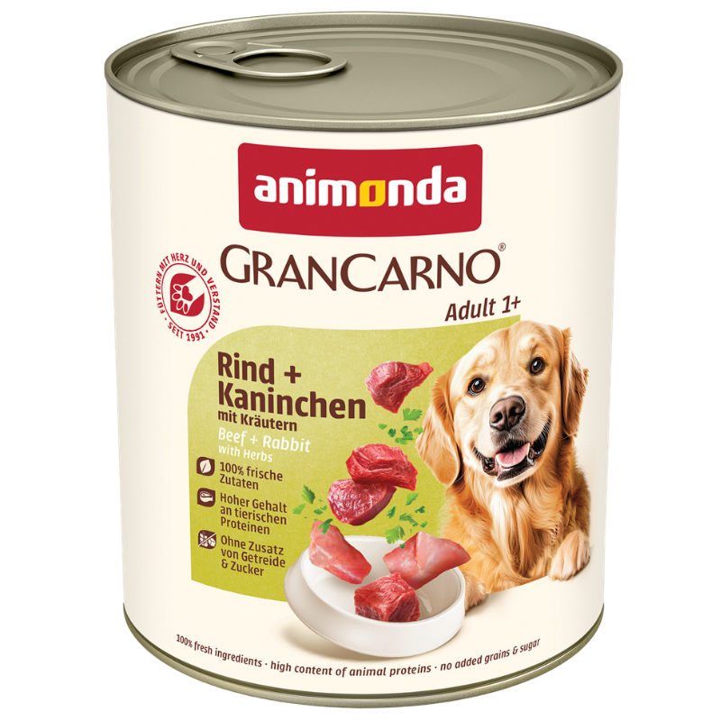 animonda GranCarno Adult Rind & Kaninchen mit Kräutern 800 g