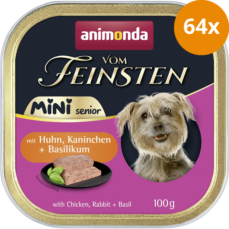 Animonda vom Feinsten Mini Senior mit Huhn, Kaninchen & Basilikum 100 g