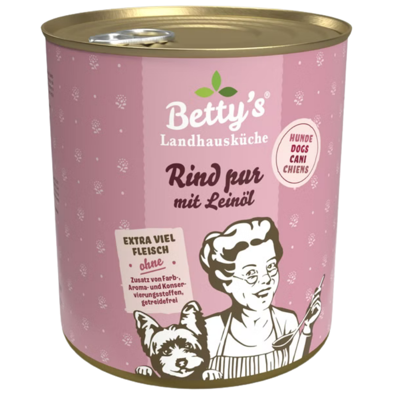 Bettys Landhausküche Hund Rind pur mit Leinöl 800 g