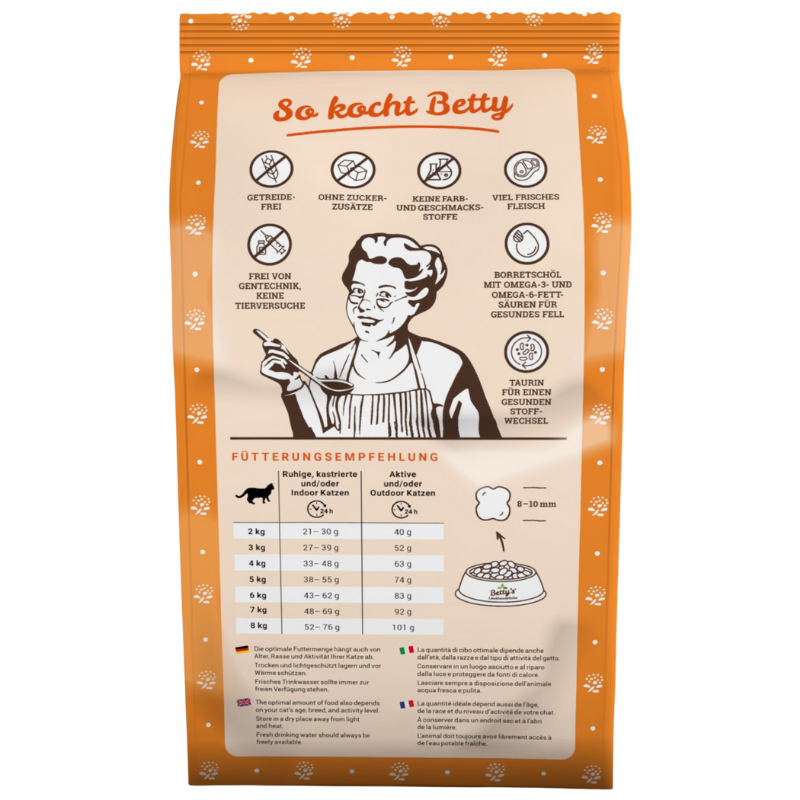 Bettys Landhausküche Katze Adult Trocken Huhn & Ente