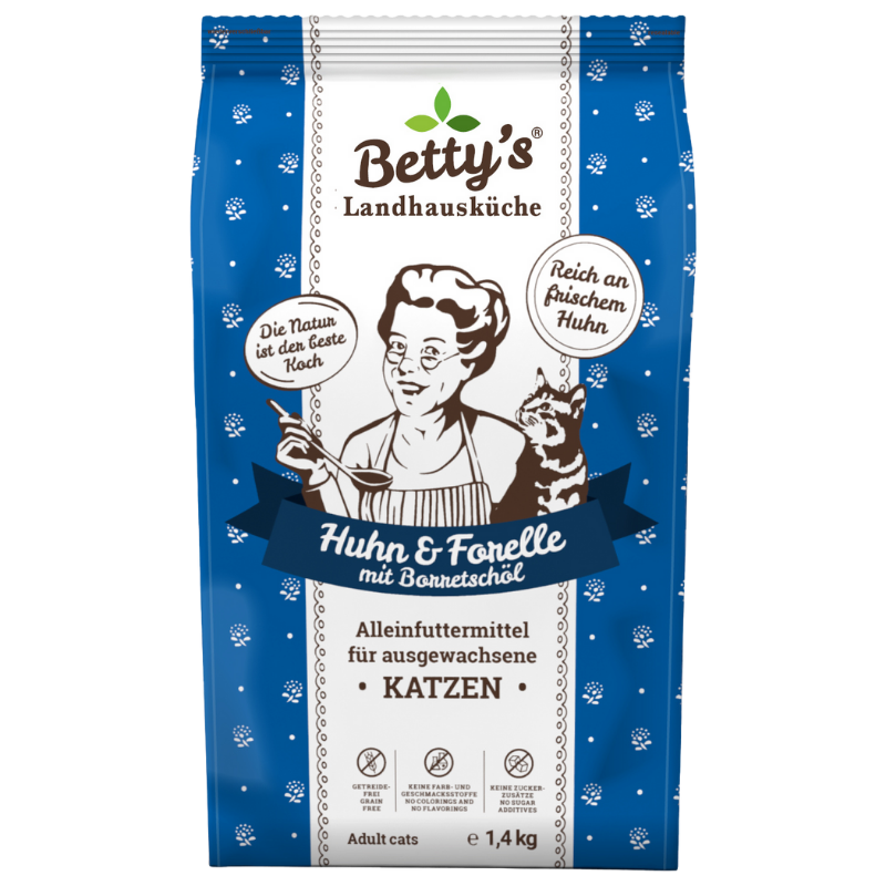 Bettys Landhausküche Katze Adult Trocken Huhn & Forelle