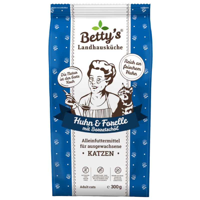 Bettys Landhausküche Katze Adult Trocken Huhn & Forelle