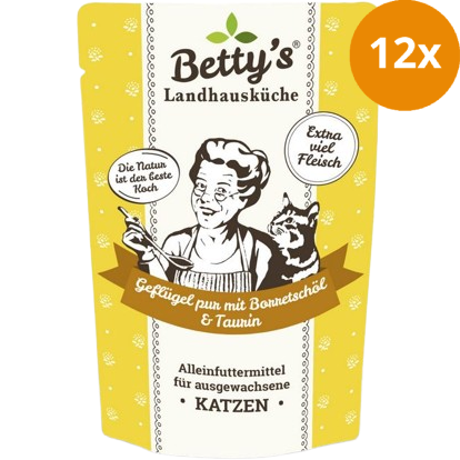 Bettys Landhausküche Katze FB Geflügel pur mit Borretschöl 100 g