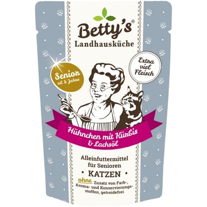 Bettys Landhausküche Katze FB Senior Hühnchen mit Kürbis & Lachsöl 100 g