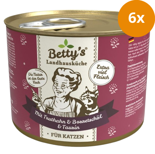 Bettys Landhausküche Katze Dose Truthahn & Borretschöl 200 g