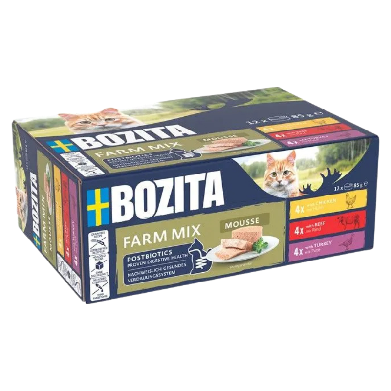 Bozita Cat Dose Mousse Mixed Farm 12x85g