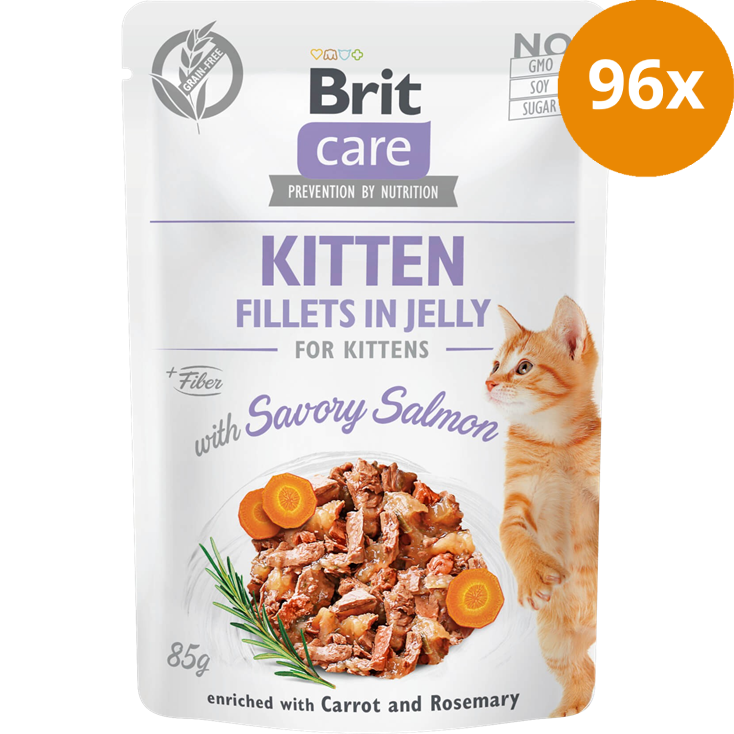Brit Care Fillets in Jelly Salmon Kitten 85 g