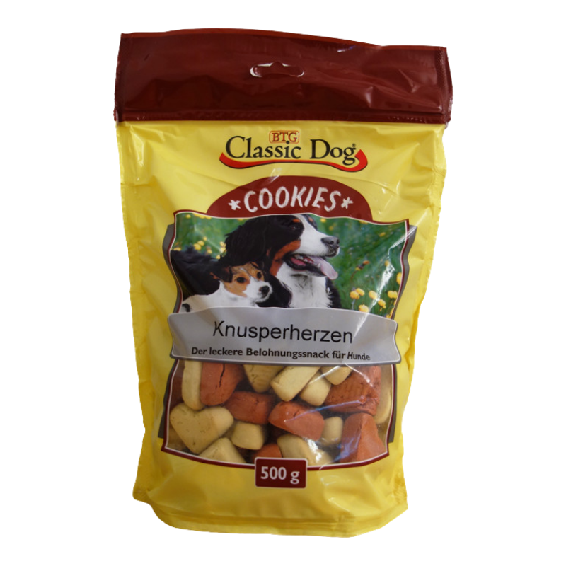 BTG Classic Dog Snack Cookies Knusperherzen 500 g