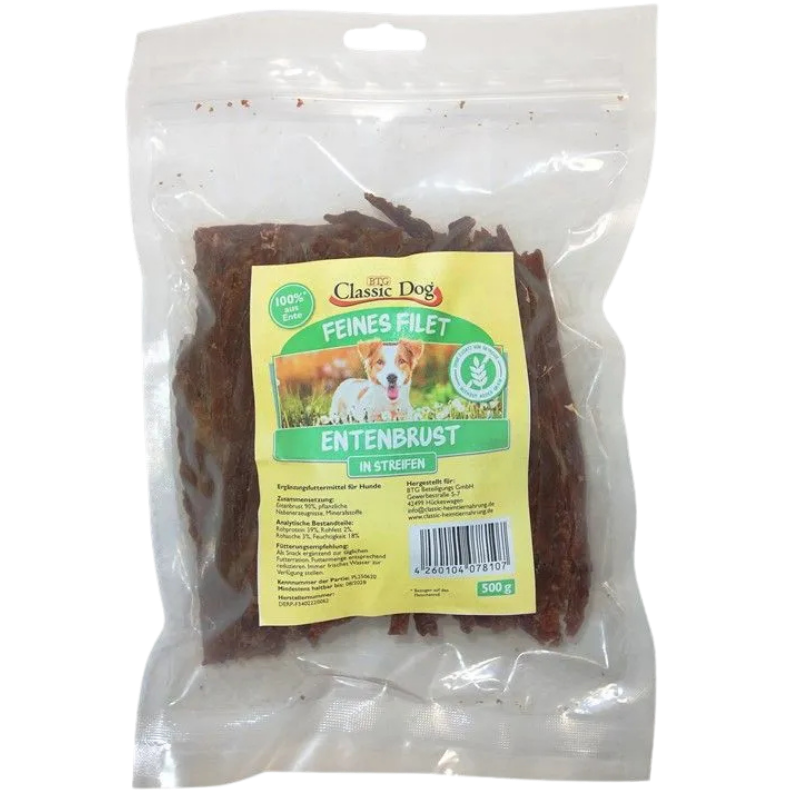 BTG Classic Dog Feines Filet Entenbruststreifen 500 g