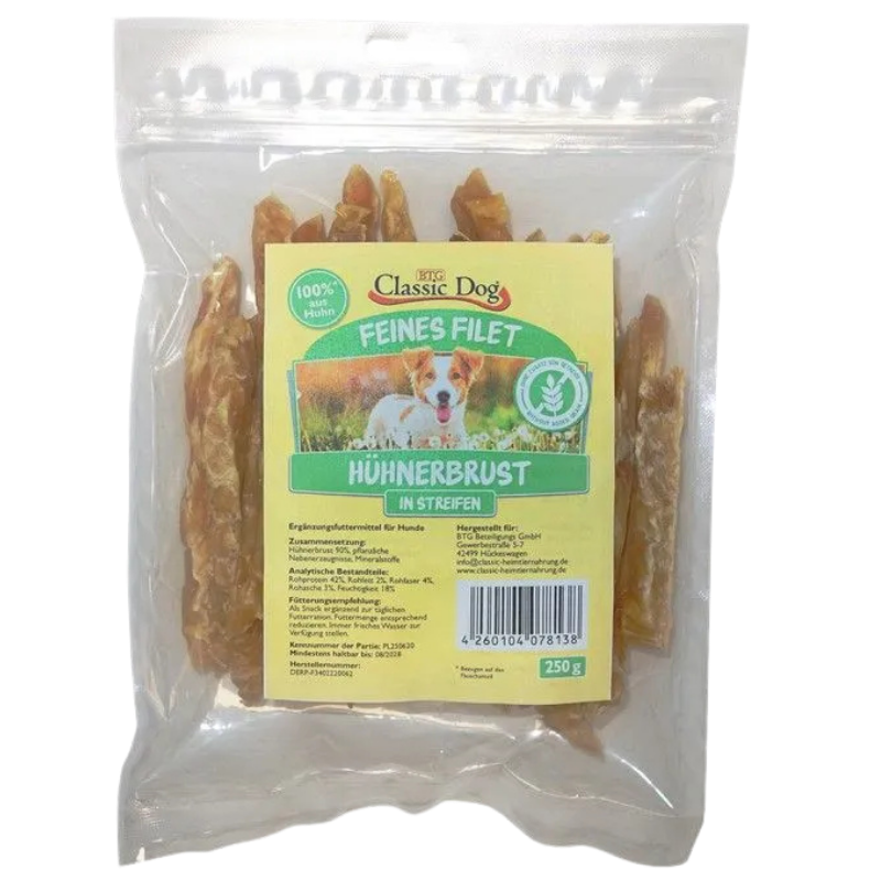 BTG Classic Dog Feines Filet Hühnerbruststreifen 250 g
