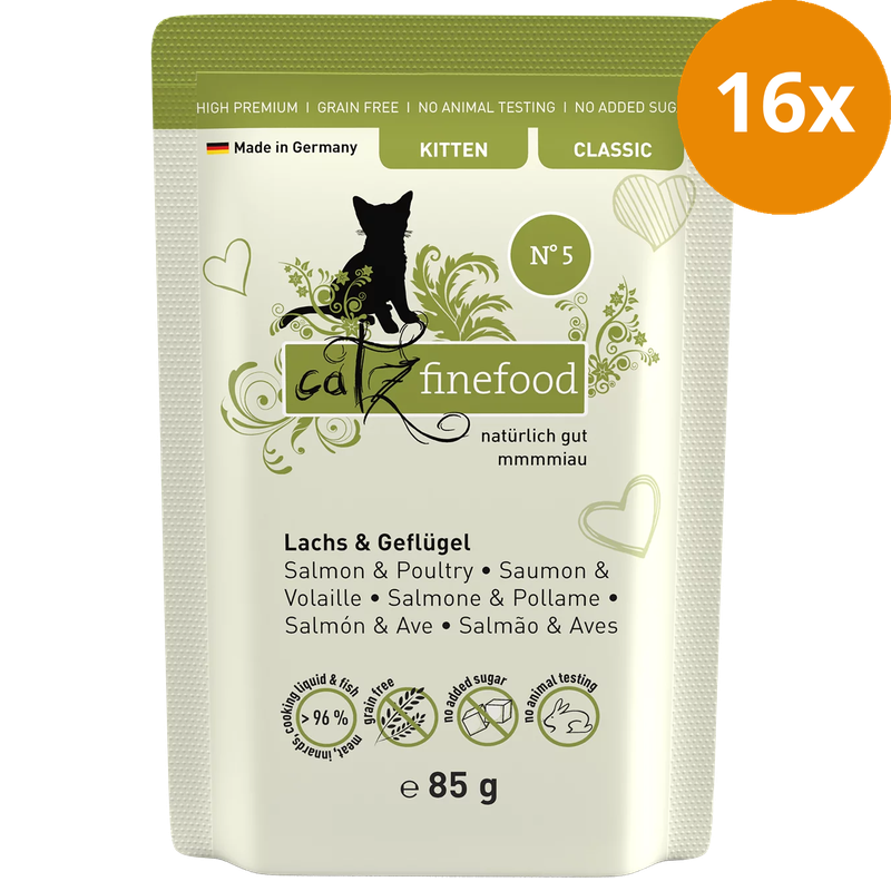 catz finefood CLASSIC KITTEN No. 05 Lachs & Geflügel 85 g