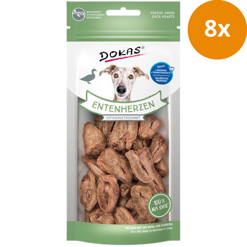 Dokas Dog Entenherzen gefriergetrocknet 22 g | Hundesnack