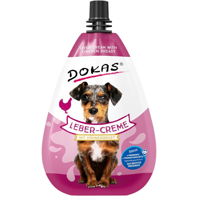 Dokas Dog Leber-Creme mit Hühnerbrust 85 g | Hundesnack