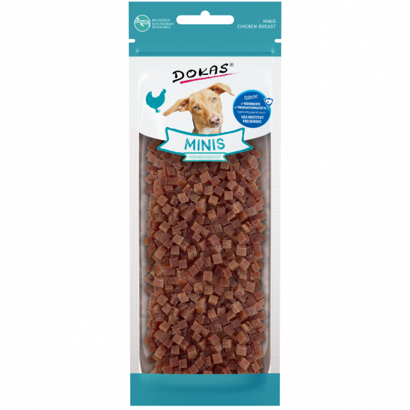 DOKAS Snack Minis Hühnerbrust 70 g | Hundesnack