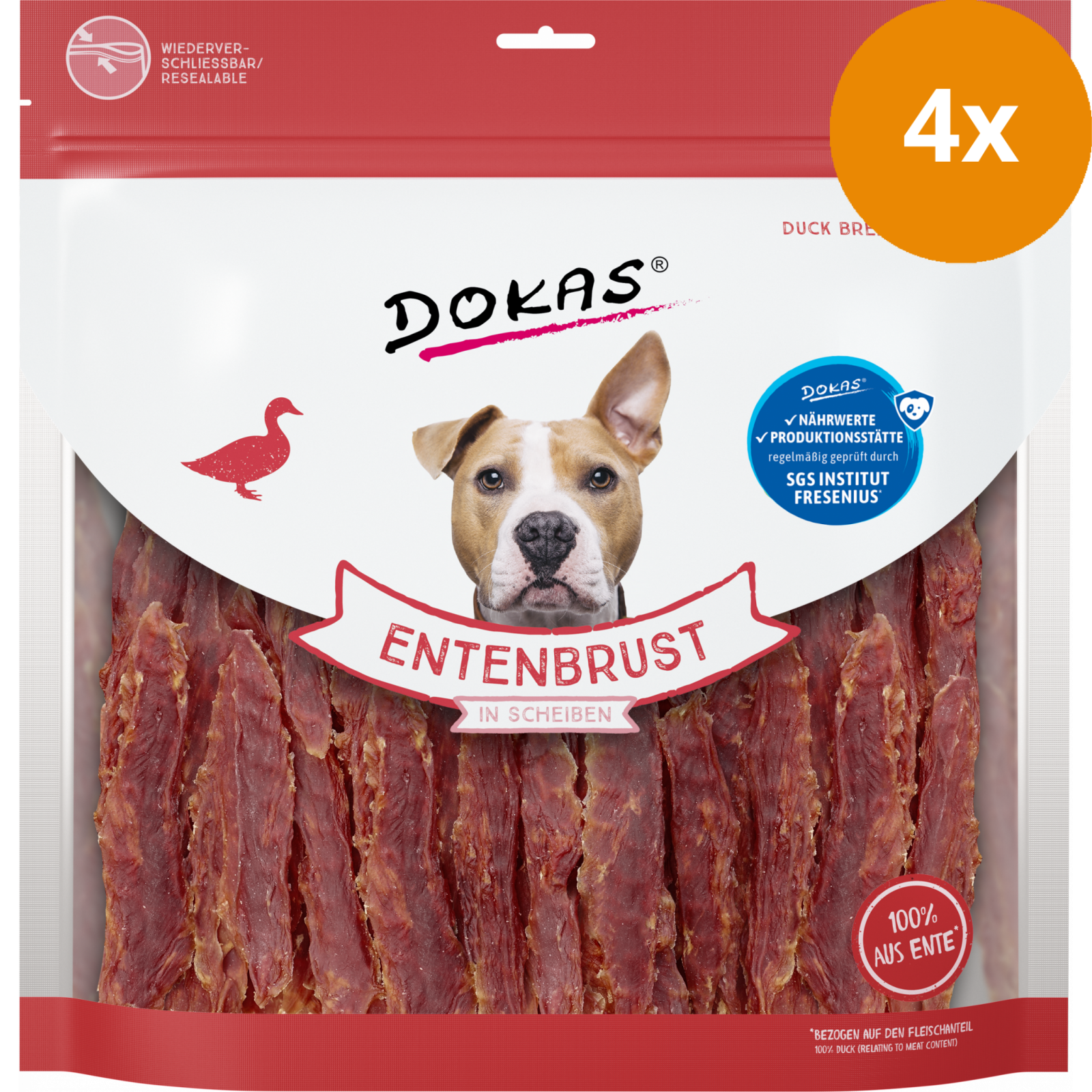 DOKAS Entenbrust in Scheiben 900 g | Hundesnack