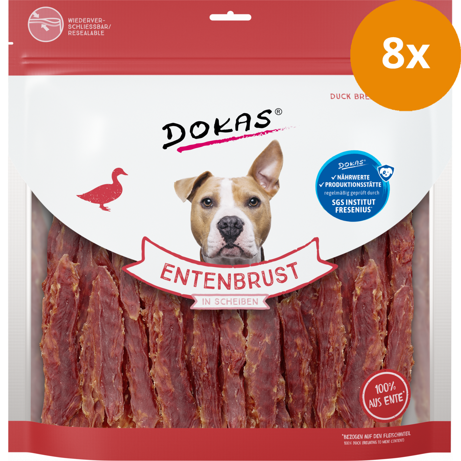 DOKAS Entenbrust in Scheiben 900 g | Hundesnack