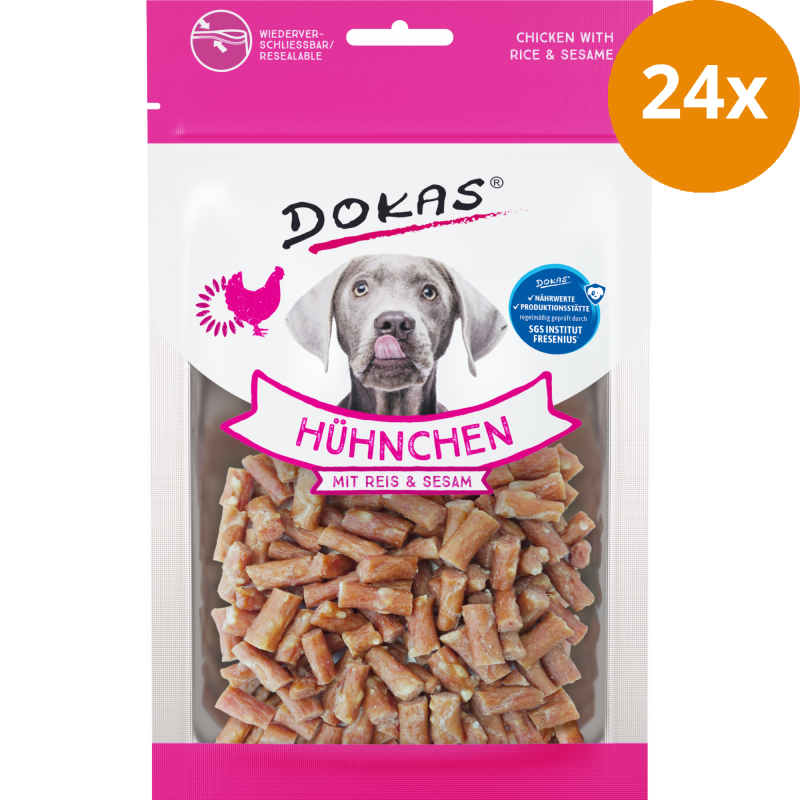 DOKAS Hühnchen mit Reis & Sesam 70 g | Hundesnack