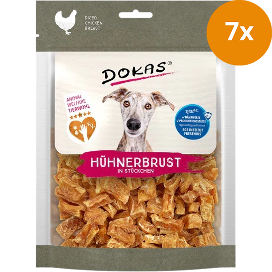 DOKAS Hühnerbrust in Stücken 170 g | Hundesnack