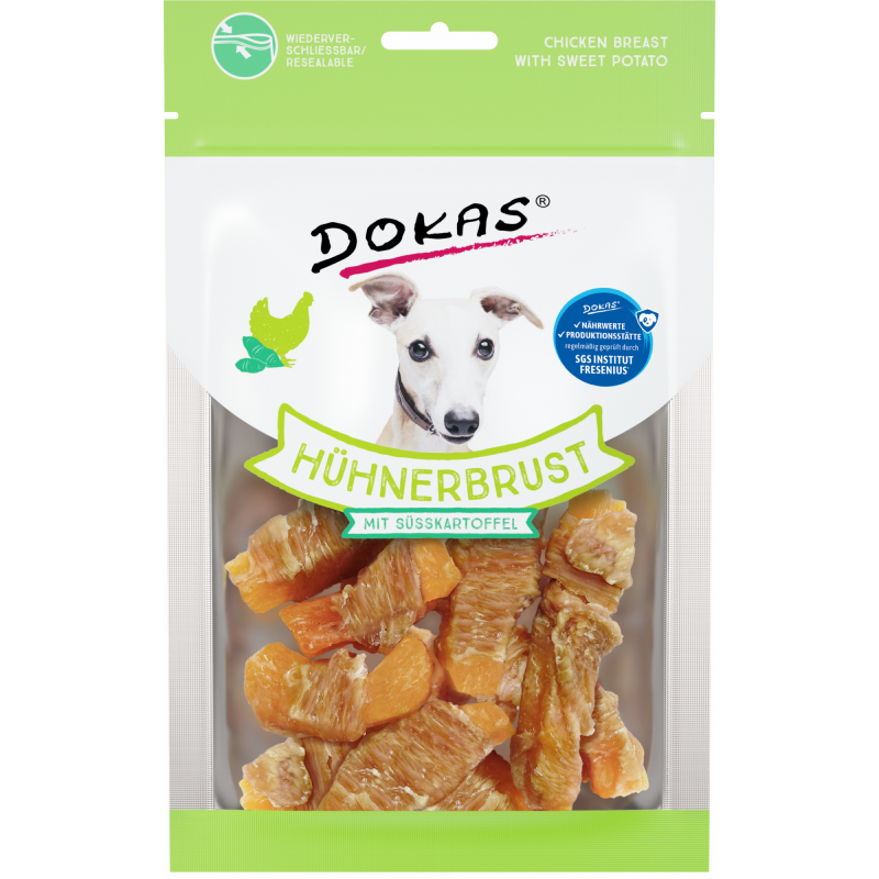 DOKAS Hühnerbrust mit Süßkartoffel 70 g | Hundesnack