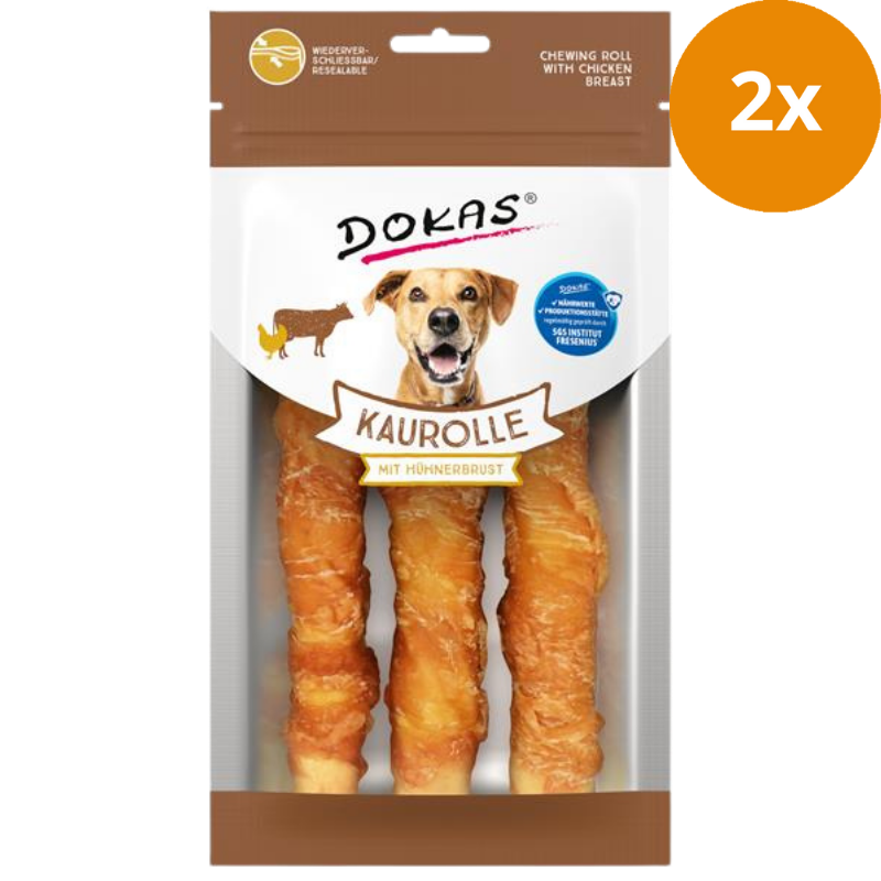 Dokas Dog Kaurolle Hühnerbrust Medium 150 g | Hundesnack