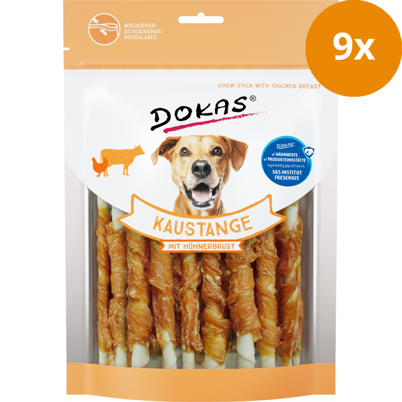 DOKAS Kaustangen mit Hühnerbrust 200 g | Hundesnack